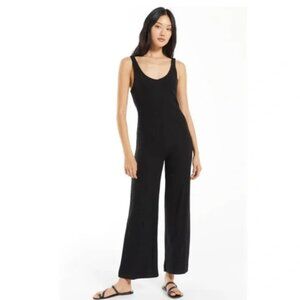 Z Supply Black Sleeveless Ribbed Jumpsuit